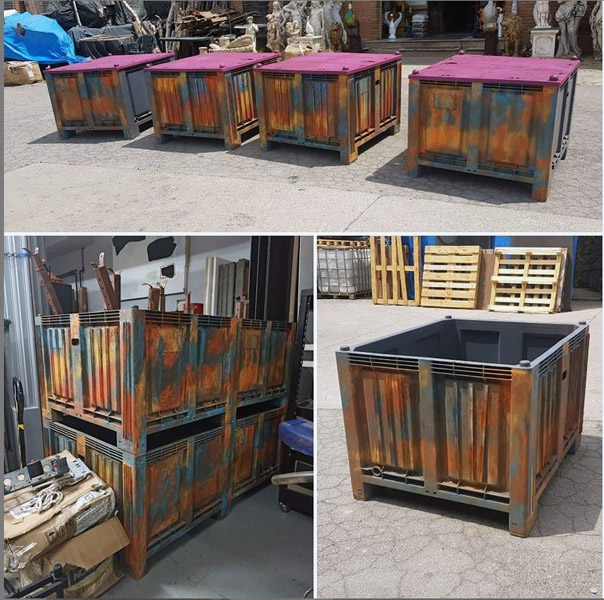 contenedor metal pintado 87x121.5x101 4u.